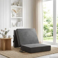 vidaXL Vouwbare Bankbed 75 x 63 x 45 cm Donkergrijs
