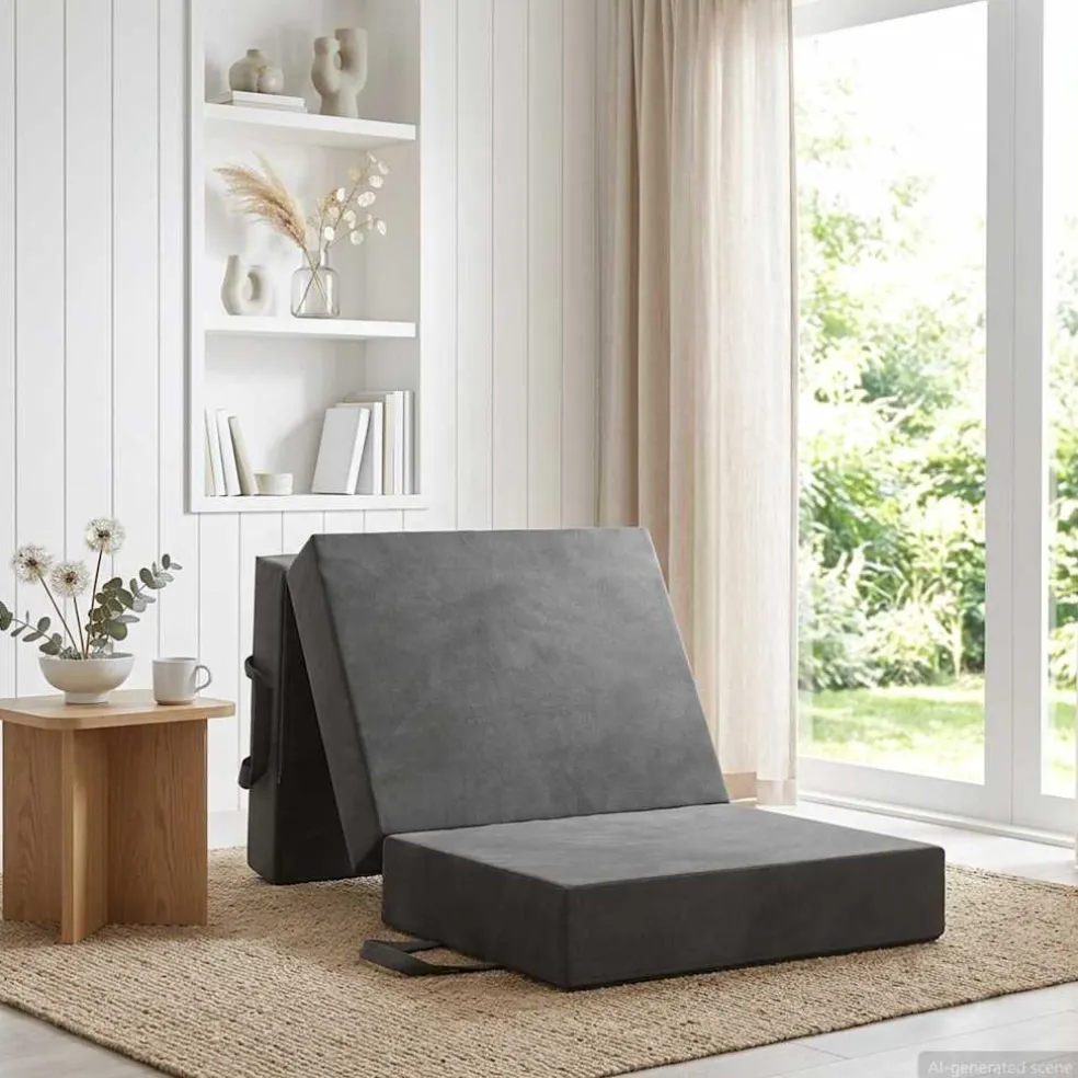 vidaXL Vouwbare Bankbed 75 x 63 x 45 cm Donkergrijs