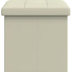 vidaXL Vouwbare Opbergbank Wit 180 kg 80 L 77 x 38 x 38 cm Linnen