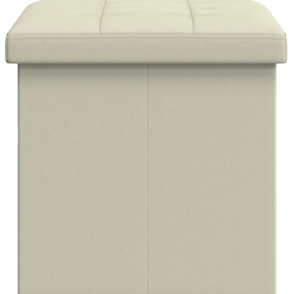 vidaXL Vouwbare Opbergbank Wit 180 kg 80 L 77 x 38 x 38 cm Linnen