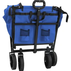 vidaXL Vouwbare winkelwagentje met remmen Zwart 105 x 56,5 x 116 cm