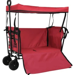 vidaXL Vouwbare winkelwagentje met remmen Rood 105 x 56,5 x 116 cm