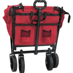 vidaXL Vouwbare winkelwagentje met remmen Rood 105 x 56,5 x 116 cm