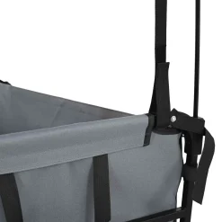 vidaXL Vouwbare winkelwagentje met remmen Grijs 105 x 56,5 x 116 cm