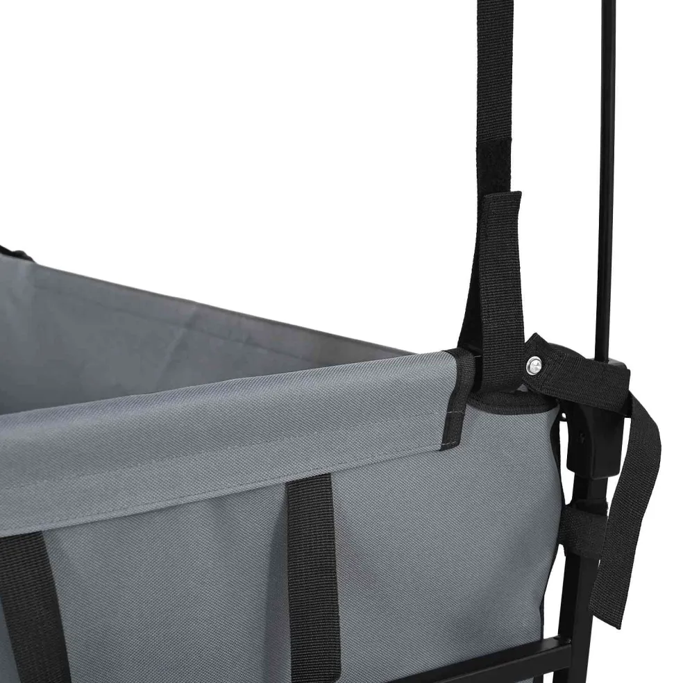 vidaXL Vouwbare winkelwagentje met remmen Grijs 105 x 56,5 x 116 cm
