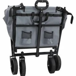 vidaXL Vouwbare winkelwagentje met remmen Grijs 105 x 56,5 x 116 cm