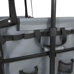 vidaXL Vouwbare winkelwagentje met remmen Grijs 105 x 56,5 x 116 cm