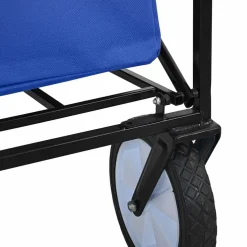 vidaXL Vouwbare winkelwagentje met remmen Blauw 94 x 53 x 99 cm
