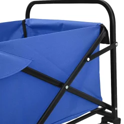 vidaXL Vouwbare winkelwagentje met remmen Blauw 94 x 53 x 99 cm