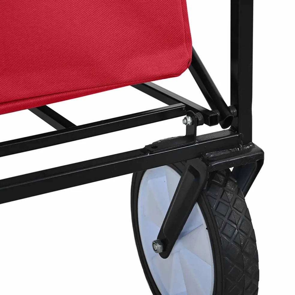 vidaXL Vouwbare winkelwagentje met remmen Rood 94 x 53 x 99 cm