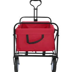 vidaXL Vouwbare winkelwagentje met remmen Rood 94 x 53 x 99 cm