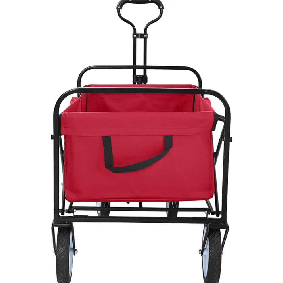 vidaXL Vouwbare winkelwagentje met remmen Rood 94 x 53 x 99 cm