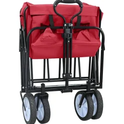 vidaXL Vouwbare winkelwagentje met remmen Rood 94 x 53 x 99 cm