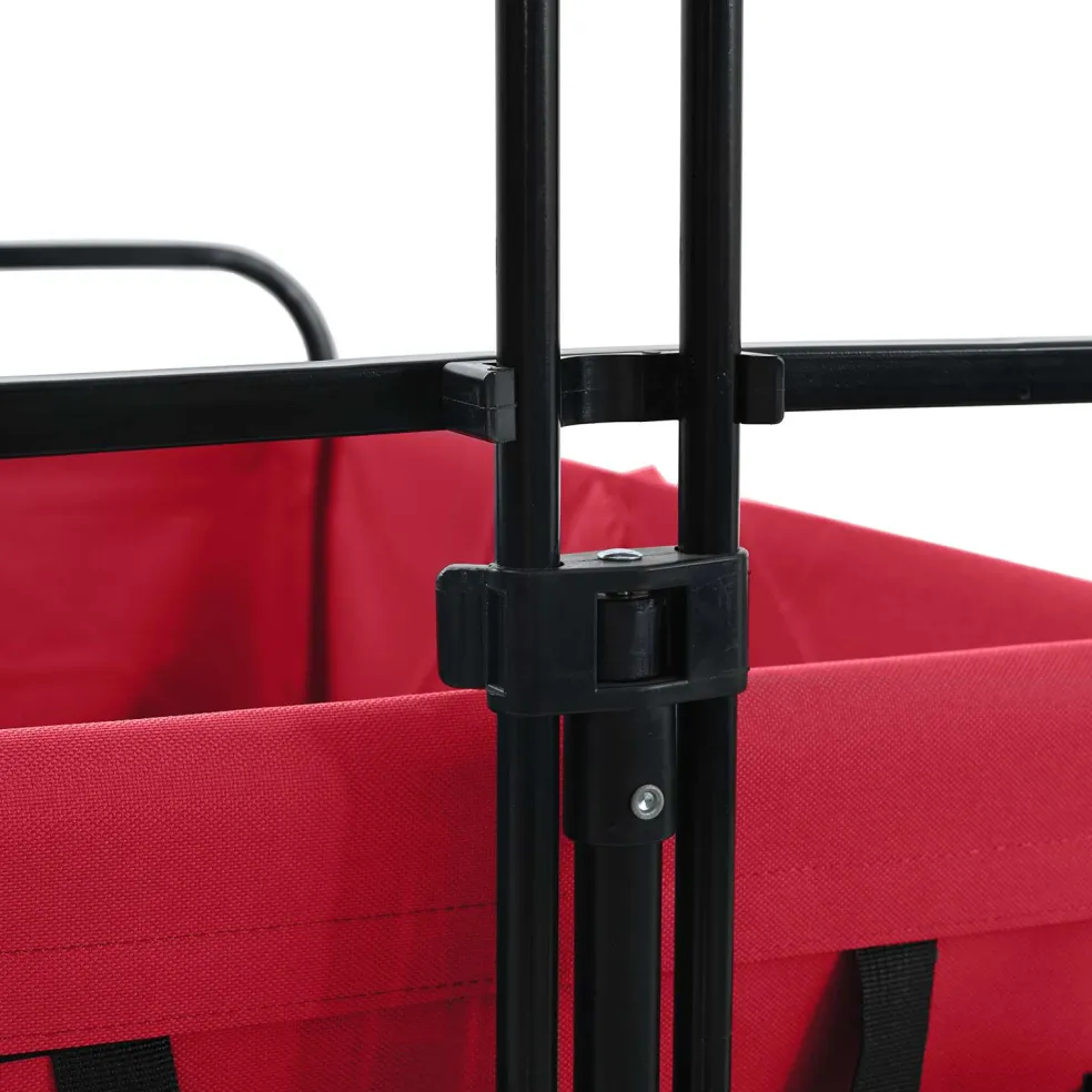 vidaXL Vouwbare winkelwagentje met remmen Rood 94 x 53 x 99 cm