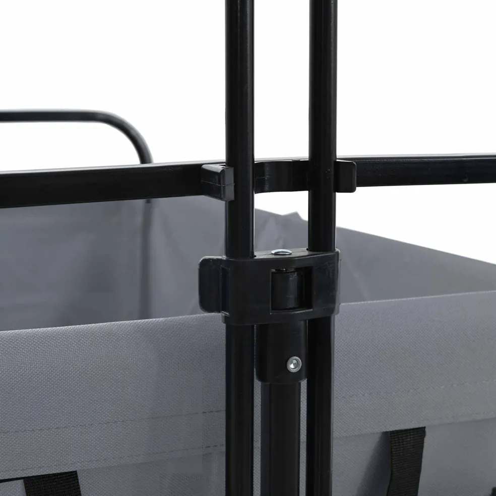 vidaXL Vouwbare winkelwagentje met remmen Grijs 94 x 53 x 99 cm