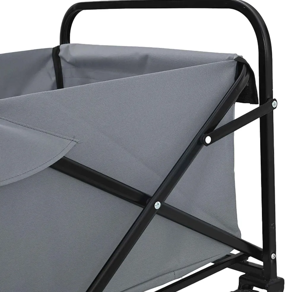 vidaXL Vouwbare winkelwagentje met remmen Grijs 94 x 53 x 99 cm