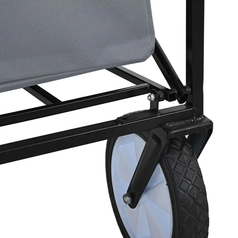 vidaXL Vouwbare winkelwagentje met remmen Grijs 94 x 53 x 99 cm