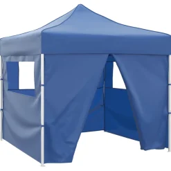 vidaXL Vouwtent met 4 zijwanden 3x3 m blauw