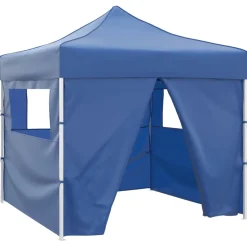 vidaXL Vouwtent met 4 zijwanden 3x3 m blauw