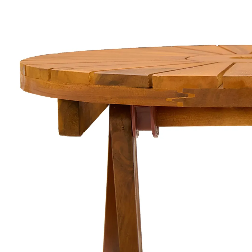 vidaXL Vouw Tuin Tafel Naturel Ø60 x 75 cm Massief Acaciahout