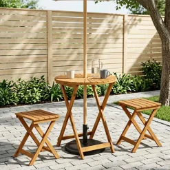 vidaXL Vouw Tuin Tafel Naturel Ø60 x 75 cm Massief Acaciahout