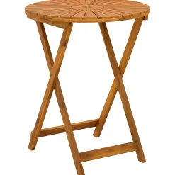 vidaXL Vouw Tuin Tafel Naturel Ø60 x 75 cm Massief Acaciahout