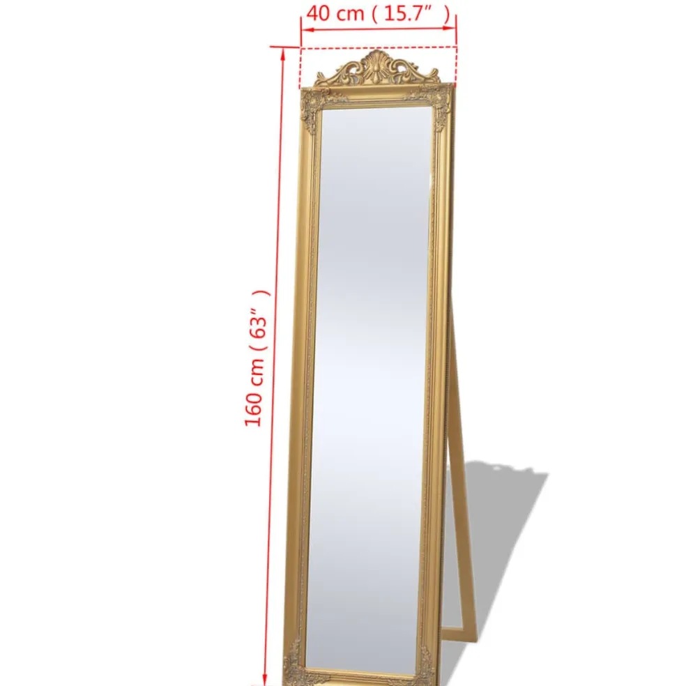 vidaXL Vrijstaande spiegel Barok 160x40cm goud