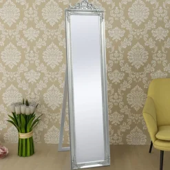 vidaXL Vrijstaande spiegel Barok 160x40cm zilver