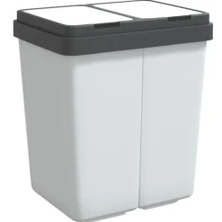 vidaXL Vuilnisbak dubbel 2x25 L wit