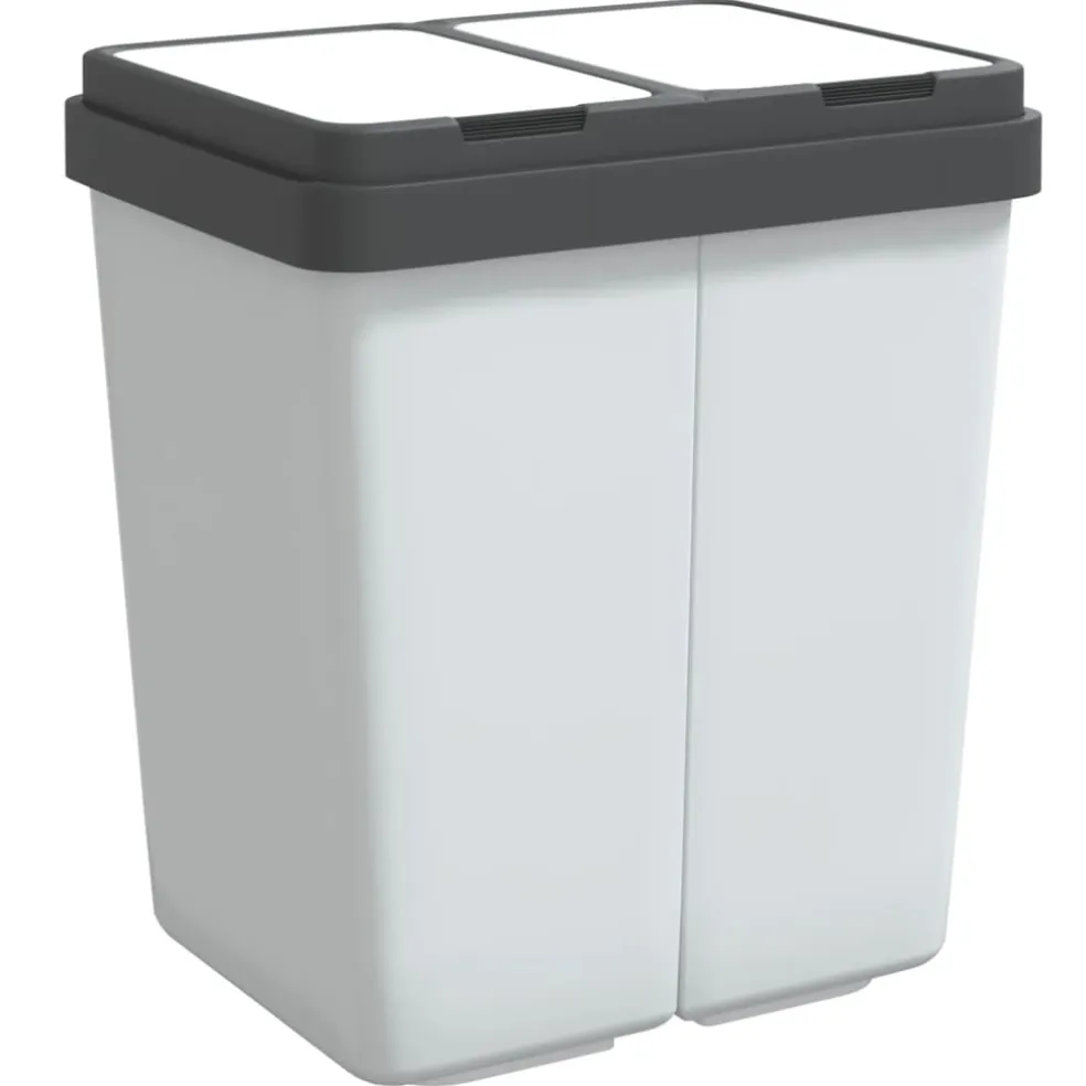 vidaXL Vuilnisbak dubbel 2x25 L wit