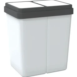 vidaXL Vuilnisbak dubbel 2x25 L wit