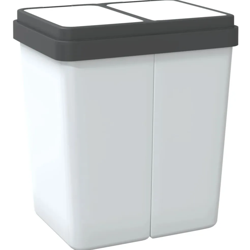 vidaXL Vuilnisbak dubbel 2x25 L wit