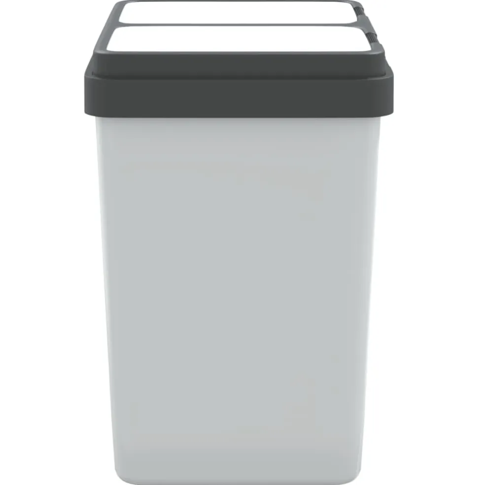 vidaXL Vuilnisbak dubbel 2x25 L wit