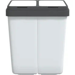 vidaXL Vuilnisbak dubbel 2x25 L wit