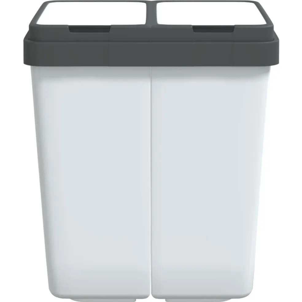 vidaXL Vuilnisbak dubbel 2x25 L wit