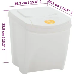 vidaXL Vuilnisbakken 4 st stapelbaar 100 L polypropeen wit