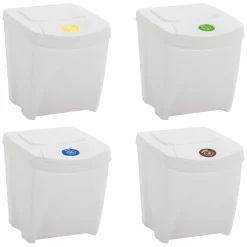 vidaXL Vuilnisbakken 4 st stapelbaar 100 L polypropeen wit