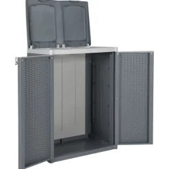 vidaXL Vuilnisbak met 2 deuren 65x45x88 cm PP grijs