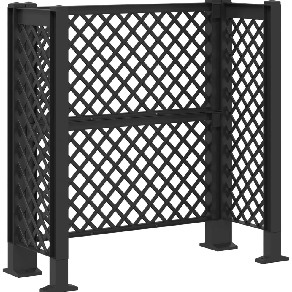 vidaXL Vuilnisbak Trellis Antracietkleurig 123 x 47 x 114 cm PP
