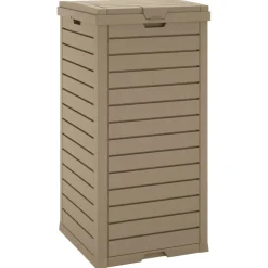 vidaXL Vuilnisbak voor buiten 41x41x86 cm polypropeen lichtbruin