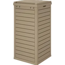 vidaXL Vuilnisbak voor buiten 41x41x86 cm polypropeen lichtbruin