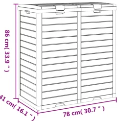 vidaXL Vuilnisbak voor buiten 78x41x86 cm polypropeen lichtbruin