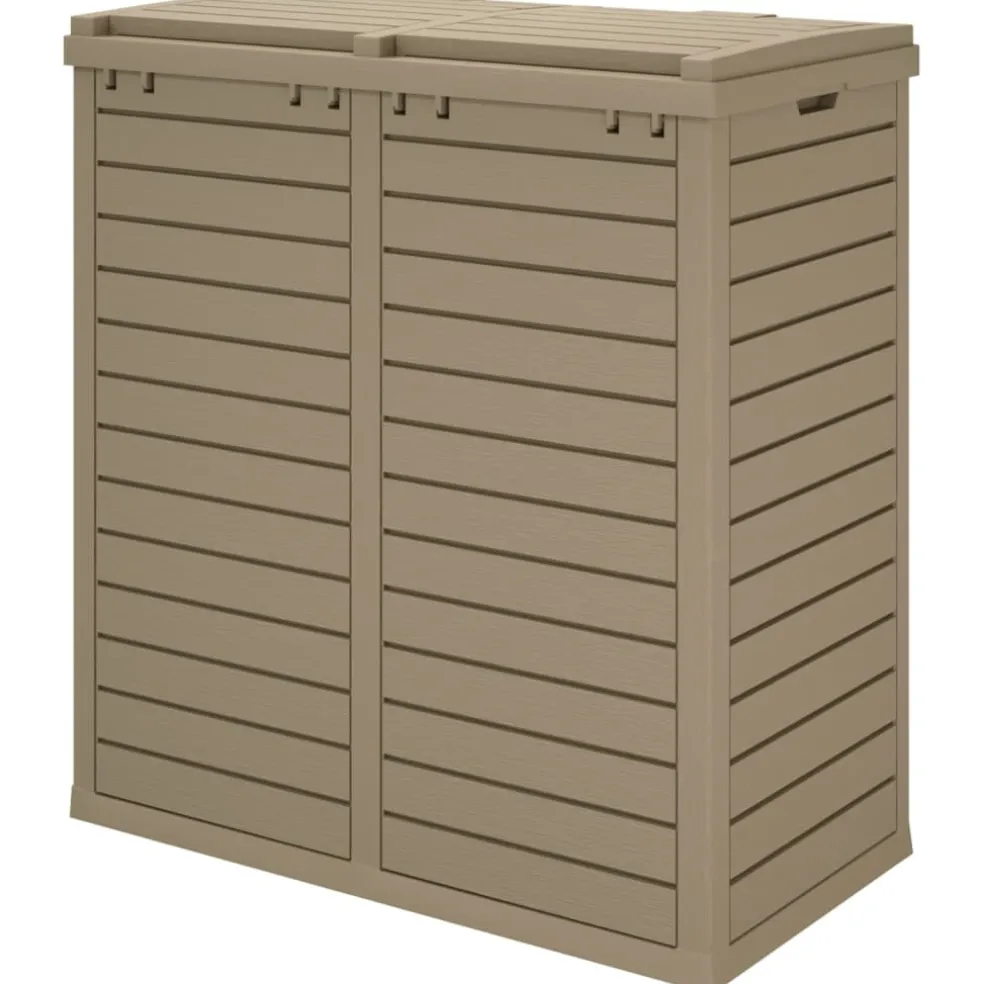 vidaXL Vuilnisbak voor buiten 78x41x86 cm polypropeen lichtbruin