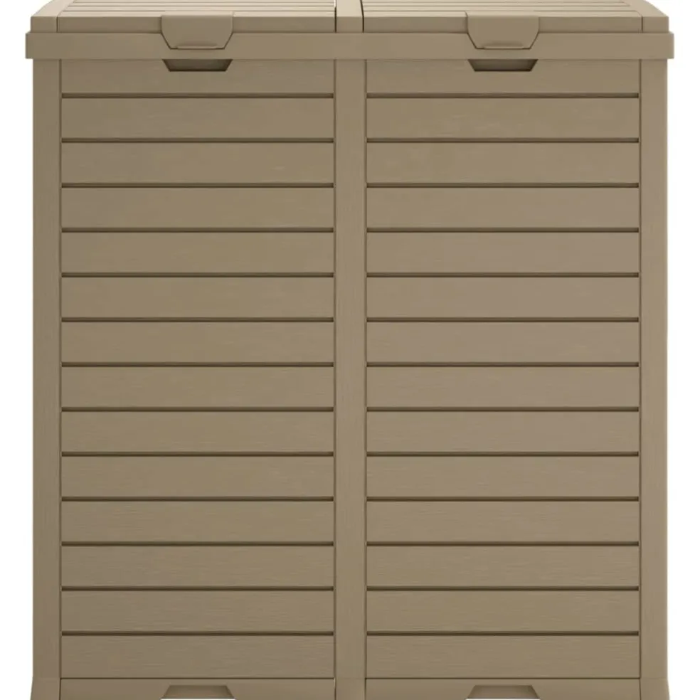 vidaXL Vuilnisbak voor buiten 78x41x86 cm polypropeen lichtbruin