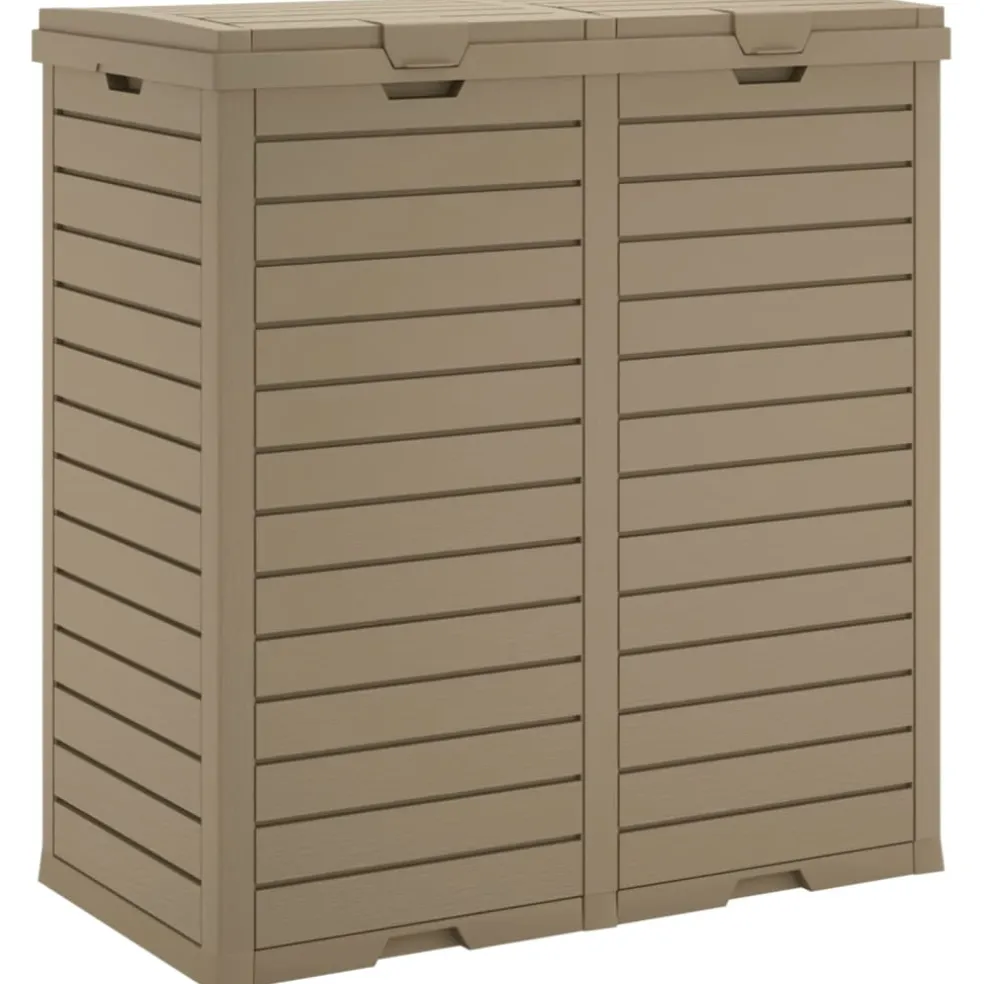 vidaXL Vuilnisbak voor buiten 78x41x86 cm polypropeen lichtbruin