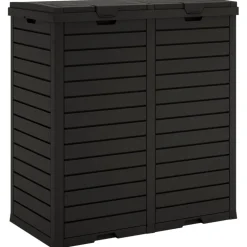 vidaXL Vuilnisbak voor tuin 78x41x86 cm polypropeen zwart