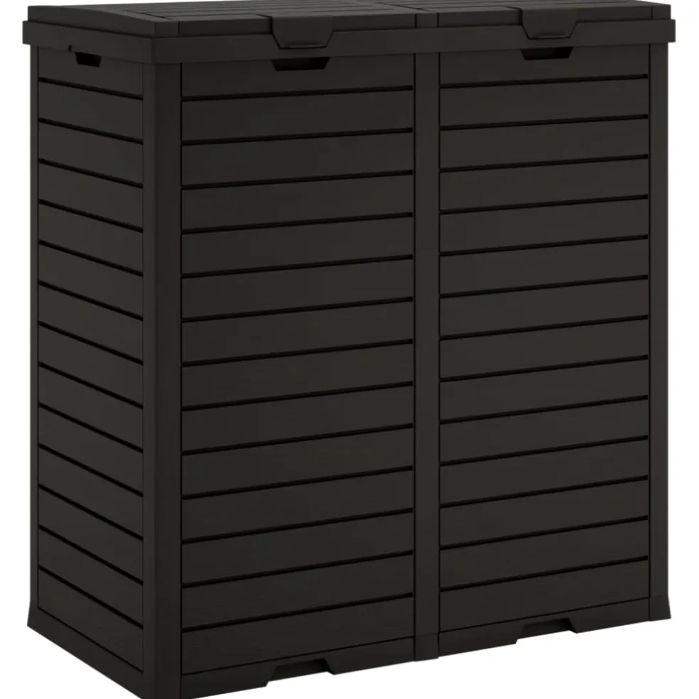 vidaXL Vuilnisbak voor tuin 78x41x86 cm polypropeen zwart