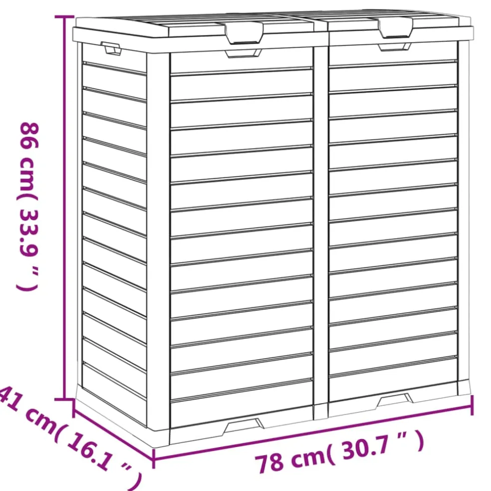 vidaXL Vuilnisbak voor tuin 78x41x86 cm polypropeen zwart