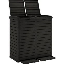 vidaXL Vuilnisbak voor tuin 78x41x86 cm polypropeen zwart