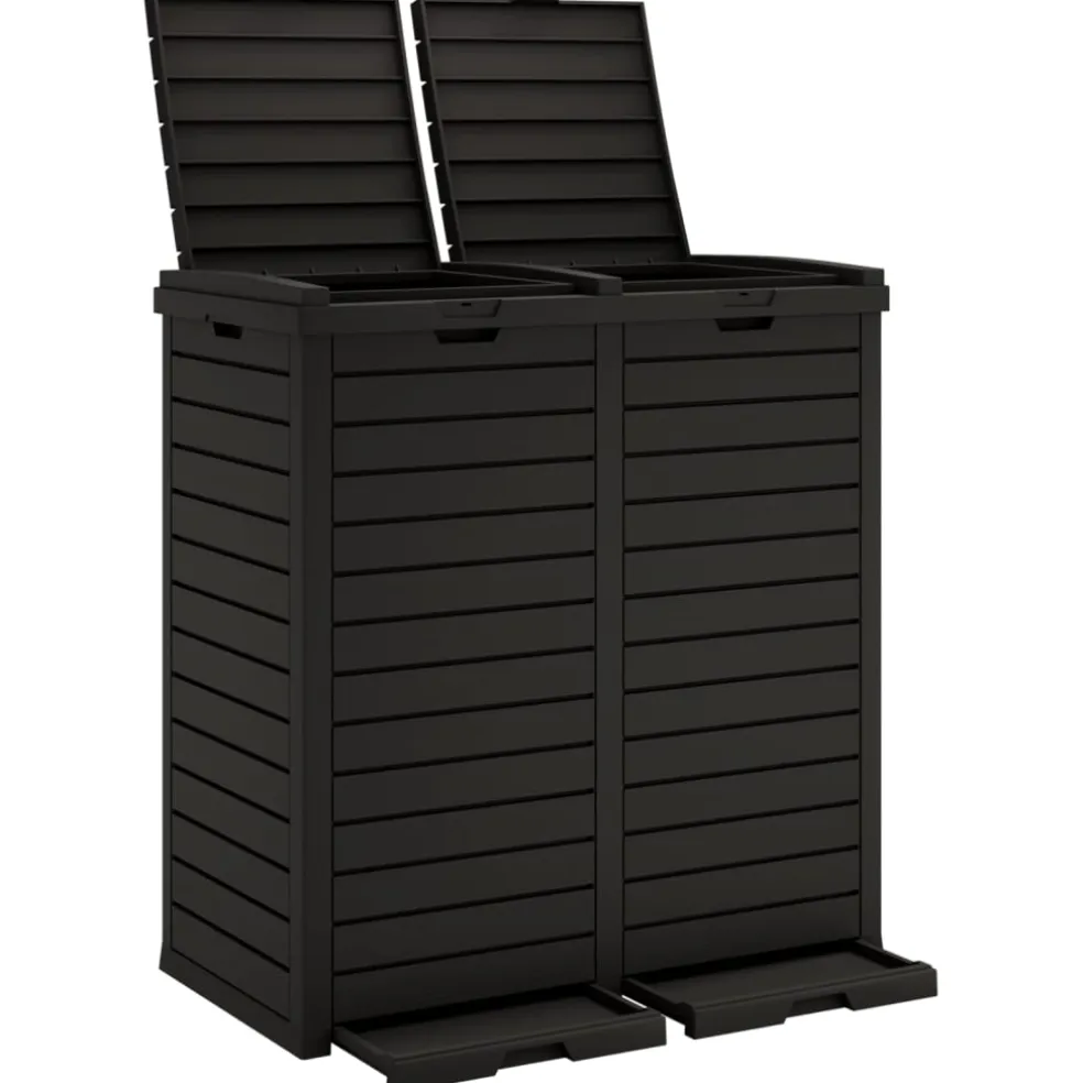 vidaXL Vuilnisbak voor tuin 78x41x86 cm polypropeen zwart